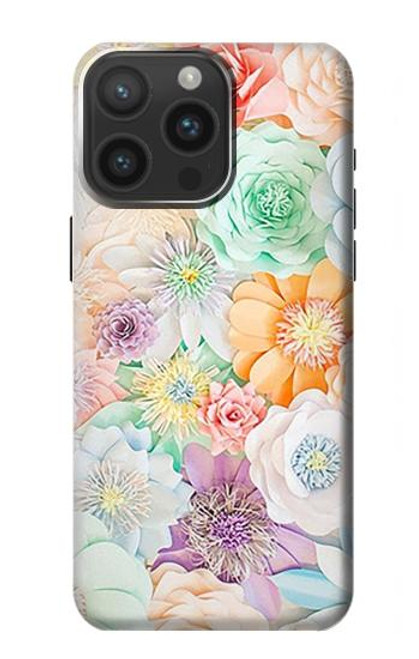 W3705 Pastel Floral Flower Funda Carcasa Case y Caso Del Tirón Funda para iPhone 15 Pro Max