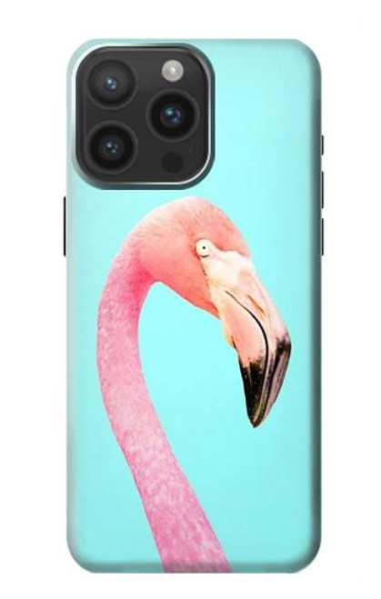 W3708 Pink Flamingo Funda Carcasa Case y Caso Del Tirón Funda para iPhone 15 Pro Max