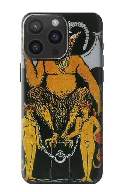 W3740 Tarot Card The Devil Funda Carcasa Case y Caso Del Tirón Funda para iPhone 15 Pro Max