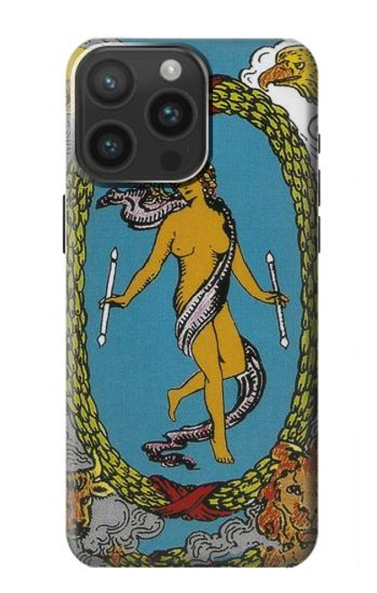 W3746 Tarot Card The World Funda Carcasa Case y Caso Del Tirón Funda para iPhone 15 Pro Max