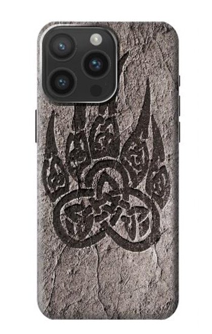 W3832 Viking Norse Bear Paw Berserkers Rock Funda Carcasa Case y Caso Del Tirón Funda para iPhone 15 Pro Max