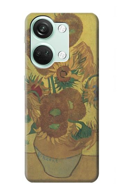 W0214 Van Gogh Vase Fifteen Sunflowers Funda Carcasa Case y Caso Del Tirón Funda para OnePlus Nord 3