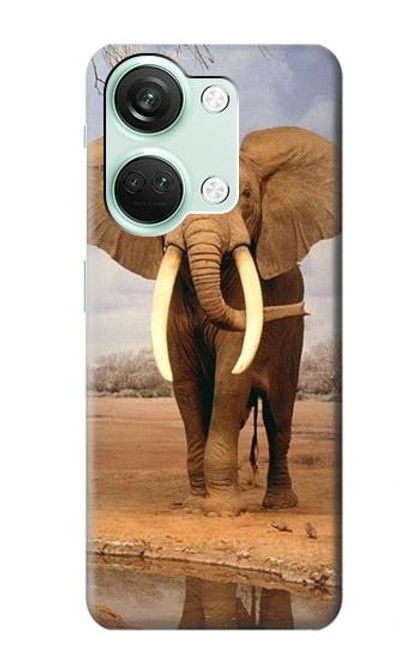 W0310 African Elephant Funda Carcasa Case y Caso Del Tirón Funda para OnePlus Nord 3