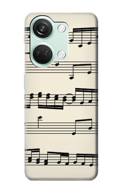 W3082 Music Sheet Funda Carcasa Case y Caso Del Tirón Funda para OnePlus Nord 3