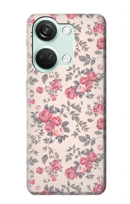 W3095 Vintage Rose Pattern Funda Carcasa Case y Caso Del Tirón Funda para OnePlus Nord 3