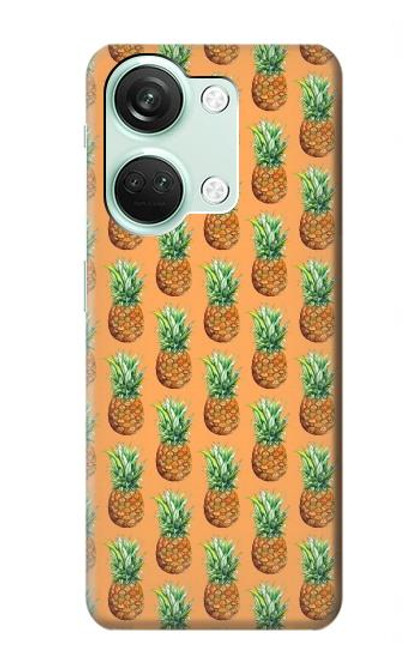 W3258 Pineapple Pattern Funda Carcasa Case y Caso Del Tirón Funda para OnePlus Nord 3