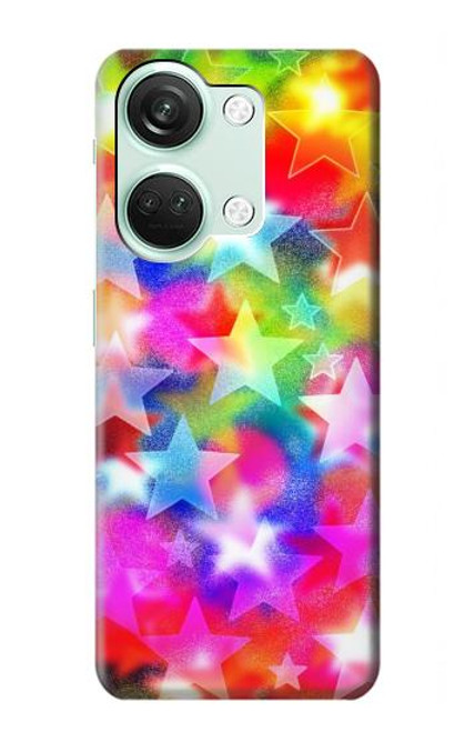 W3292 Colourful Disco Star Funda Carcasa Case y Caso Del Tirón Funda para OnePlus Nord 3