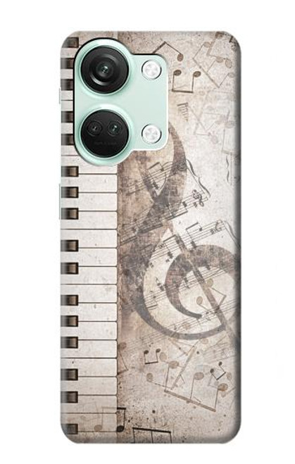 W3390 Music Note Funda Carcasa Case y Caso Del Tirón Funda para OnePlus Nord 3