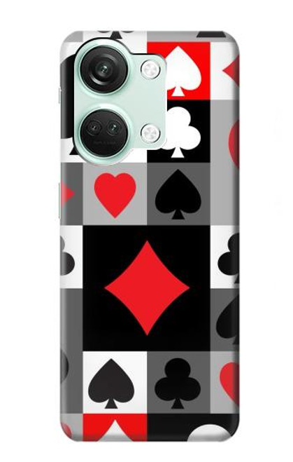 W3463 Poker Card Suit Funda Carcasa Case y Caso Del Tirón Funda para OnePlus Nord 3