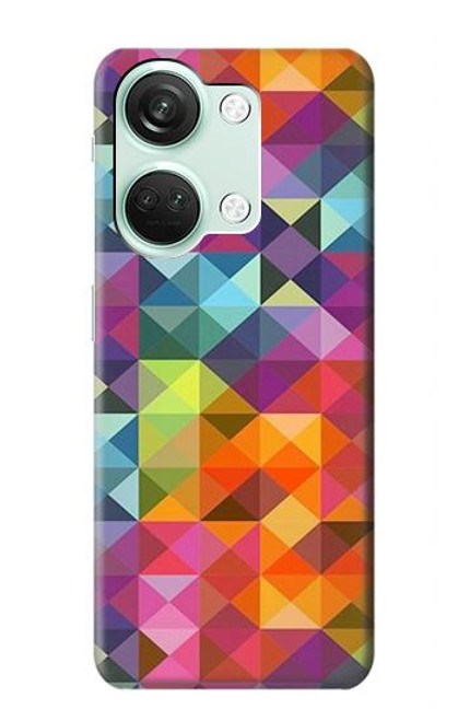 W3477 Abstract Diamond Pattern Funda Carcasa Case y Caso Del Tirón Funda para OnePlus Nord 3