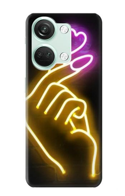 W3512 Cute Mini Heart Neon Graphic Funda Carcasa Case y Caso Del Tirón Funda para OnePlus Nord 3