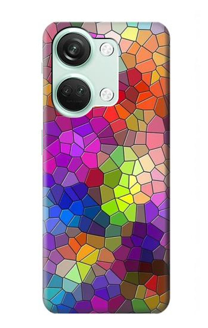 W3677 Colorful Brick Mosaics Funda Carcasa Case y Caso Del Tirón Funda para OnePlus Nord 3