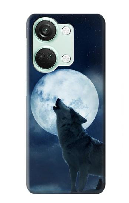 W3693 Grim White Wolf Full Moon Funda Carcasa Case y Caso Del Tirón Funda para OnePlus Nord 3