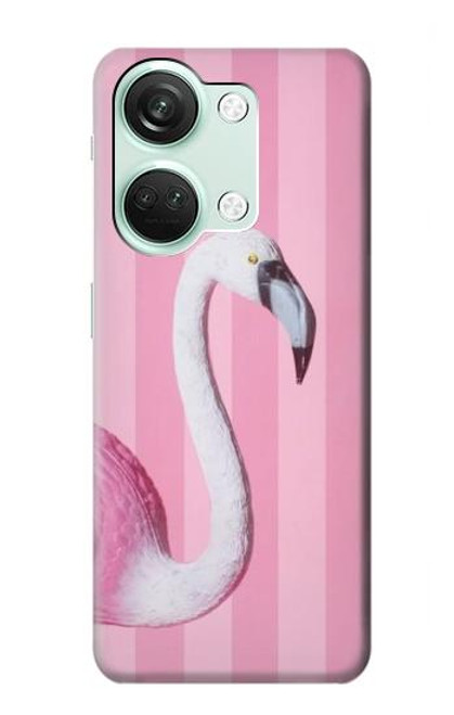 W3805 Flamingo Pink Pastel Funda Carcasa Case y Caso Del Tirón Funda para OnePlus Nord 3