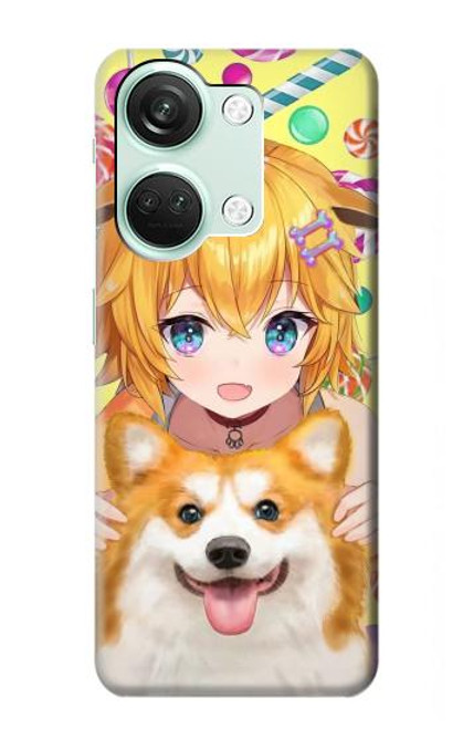 W3918 Baby Corgi Dog Corgi Girl Candy Funda Carcasa Case y Caso Del Tirón Funda para OnePlus Nord 3