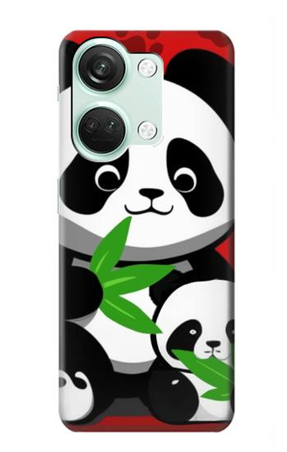 W3929 Cute Panda Eating Bamboo Funda Carcasa Case y Caso Del Tirón Funda para OnePlus Nord 3