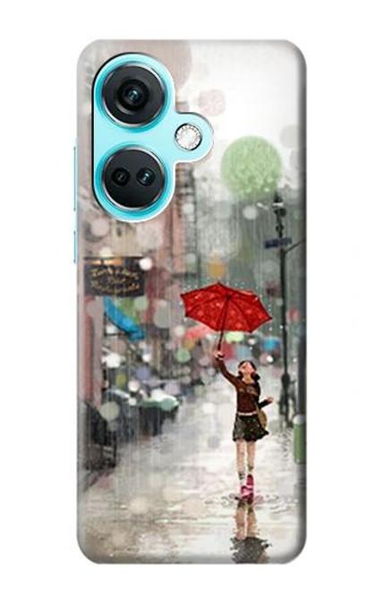 W0108 Girl in The Rain Funda Carcasa Case y Caso Del Tirón Funda para OnePlus Nord CE3