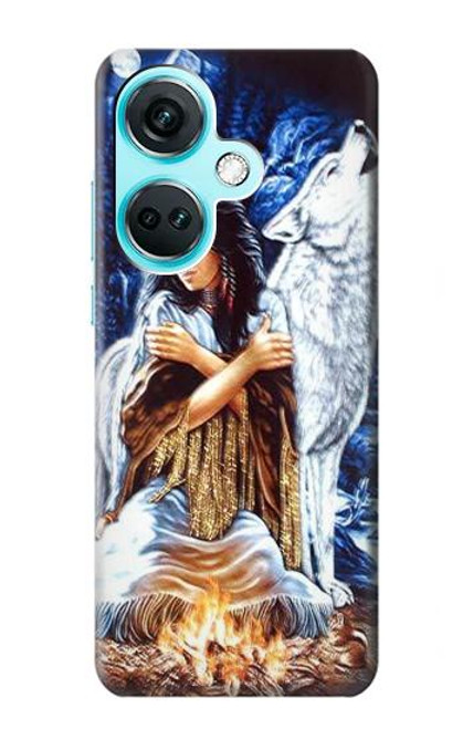 W0147 Grim Wolf Indian Girl Funda Carcasa Case y Caso Del Tirón Funda para OnePlus Nord CE3