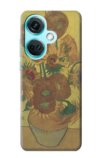 W0214 Van Gogh Vase Fifteen Sunflowers Funda Carcasa Case y Caso Del Tirón Funda para OnePlus Nord CE3