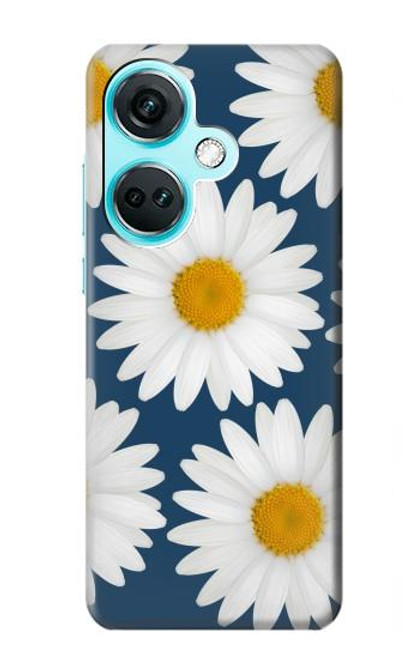 W3009 Daisy Blue Funda Carcasa Case y Caso Del Tirón Funda para OnePlus Nord CE3