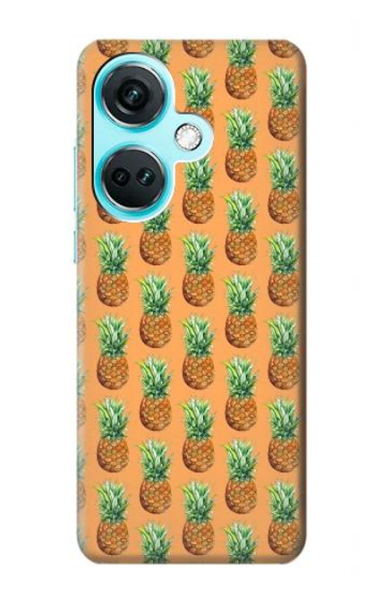 W3258 Pineapple Pattern Funda Carcasa Case y Caso Del Tirón Funda para OnePlus Nord CE3