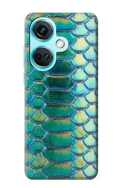 W3414 Green Snake Scale Graphic Print Funda Carcasa Case y Caso Del Tirón Funda para OnePlus Nord CE3