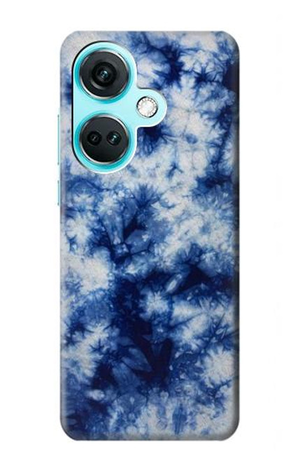 W3439 Fabric Indigo Tie Dye Funda Carcasa Case y Caso Del Tirón Funda para OnePlus Nord CE3