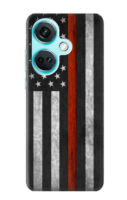 W3472 Firefighter Thin Red Line Flag Funda Carcasa Case y Caso Del Tirón Funda para OnePlus Nord CE3