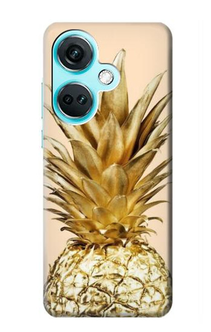 W3490 Gold Pineapple Funda Carcasa Case y Caso Del Tirón Funda para OnePlus Nord CE3