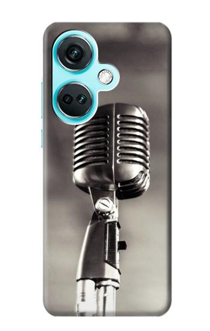 W3495 Vintage Microphone Funda Carcasa Case y Caso Del Tirón Funda para OnePlus Nord CE3