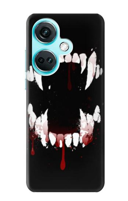 W3527 Vampire Teeth Bloodstain Funda Carcasa Case y Caso Del Tirón Funda para OnePlus Nord CE3