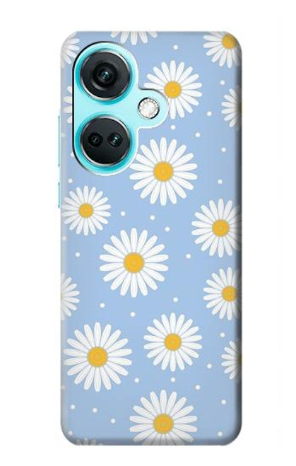 W3681 Daisy Flowers Pattern Funda Carcasa Case y Caso Del Tirón Funda para OnePlus Nord CE3