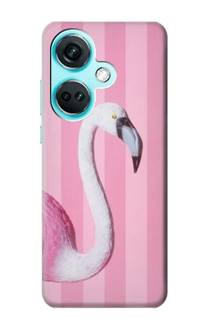 W3805 Flamingo Pink Pastel Funda Carcasa Case y Caso Del Tirón Funda para OnePlus Nord CE3