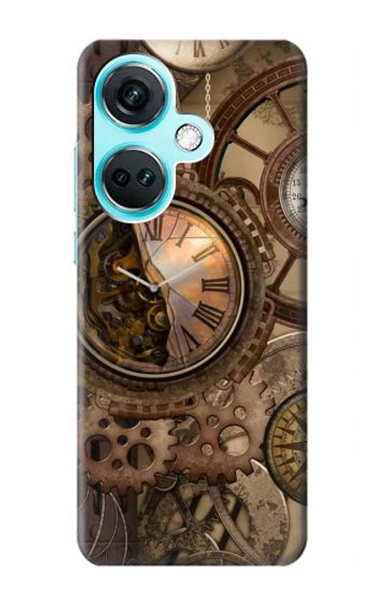 W3927 Compass Clock Gage Steampunk Funda Carcasa Case y Caso Del Tirón Funda para OnePlus Nord CE3