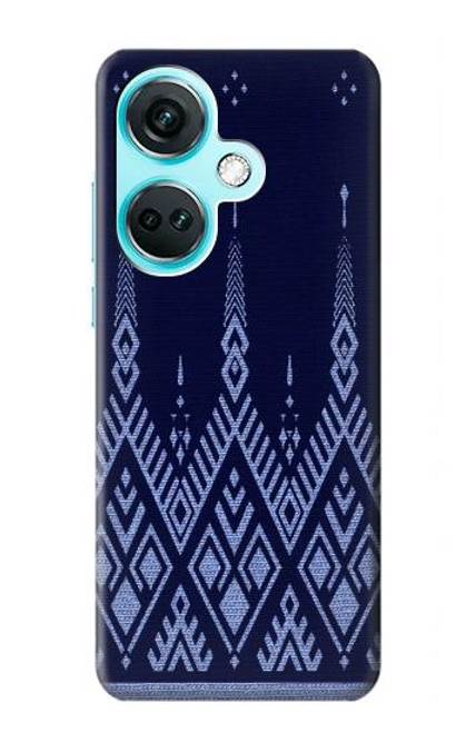 W3950 Textile Thai Blue Pattern Funda Carcasa Case y Caso Del Tirón Funda para OnePlus Nord CE3