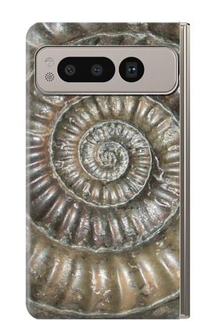 W1788 Ammonite Fossil Funda Carcasa Case y Caso Del Tirón Funda para Google Pixel Fold