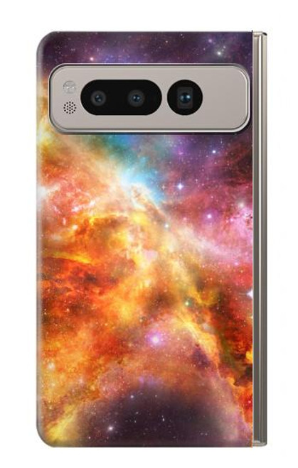 W1963 Nebula Rainbow Space Funda Carcasa Case y Caso Del Tirón Funda para Google Pixel Fold