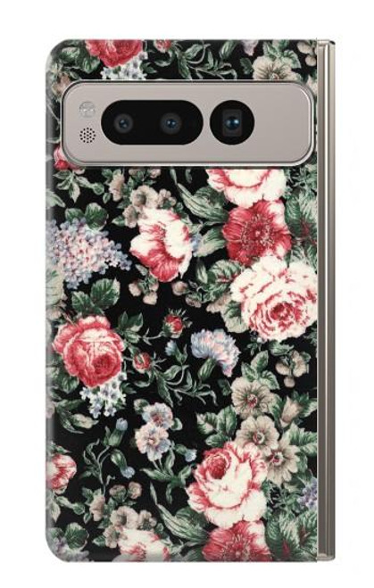 W2727 Vintage Rose Pattern Funda Carcasa Case y Caso Del Tirón Funda para Google Pixel Fold