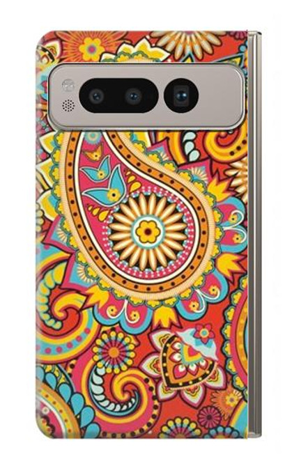 W3402 Floral Paisley Pattern Seamless Funda Carcasa Case y Caso Del Tirón Funda para Google Pixel Fold