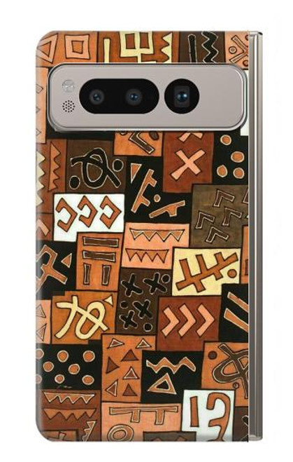 W3460 Mali Art Pattern Funda Carcasa Case y Caso Del Tirón Funda para Google Pixel Fold