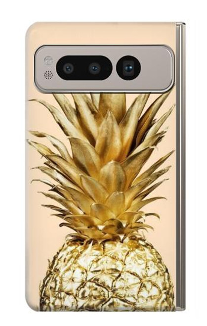 W3490 Gold Pineapple Funda Carcasa Case y Caso Del Tirón Funda para Google Pixel Fold