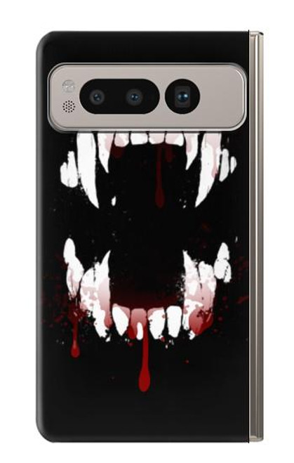 W3527 Vampire Teeth Bloodstain Funda Carcasa Case y Caso Del Tirón Funda para Google Pixel Fold