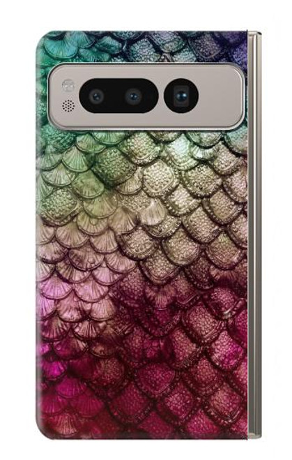 W3539 Mermaid Fish Scale Funda Carcasa Case y Caso Del Tirón Funda para Google Pixel Fold