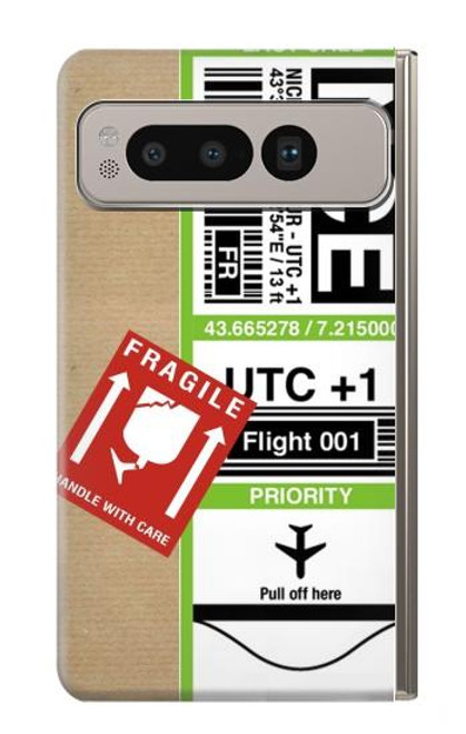 W3543 Luggage Tag Art Funda Carcasa Case y Caso Del Tirón Funda para Google Pixel Fold