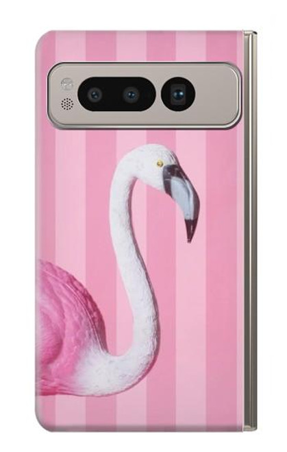 W3805 Flamingo Pink Pastel Funda Carcasa Case y Caso Del Tirón Funda para Google Pixel Fold