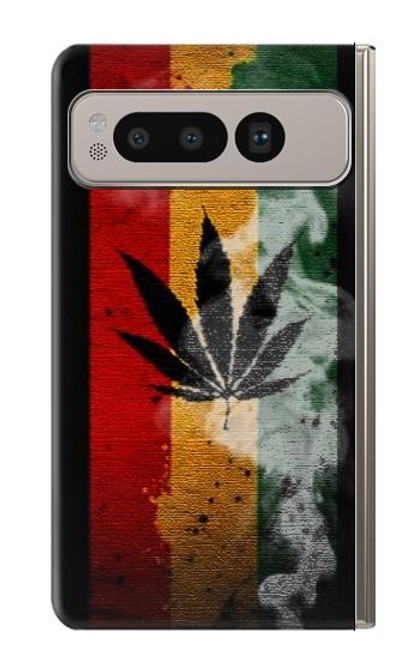 W3890 Reggae Rasta Flag Smoke Funda Carcasa Case y Caso Del Tirón Funda para Google Pixel Fold