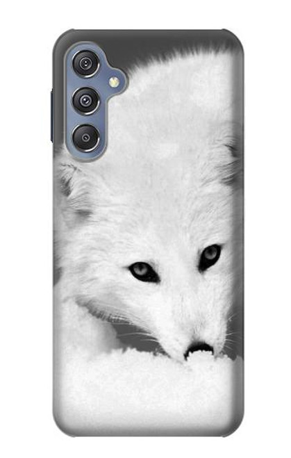 W2569 White Arctic Fox Funda Carcasa Case y Caso Del Tirón Funda para Samsung Galaxy M34 5G