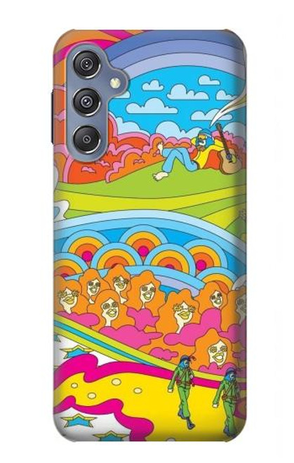 W3407 Hippie Art Funda Carcasa Case y Caso Del Tirón Funda para Samsung Galaxy M34 5G