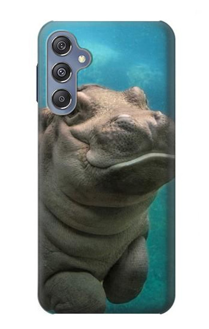 W3871 Cute Baby Hippo Hippopotamus Funda Carcasa Case y Caso Del Tirón Funda para Samsung Galaxy M34 5G