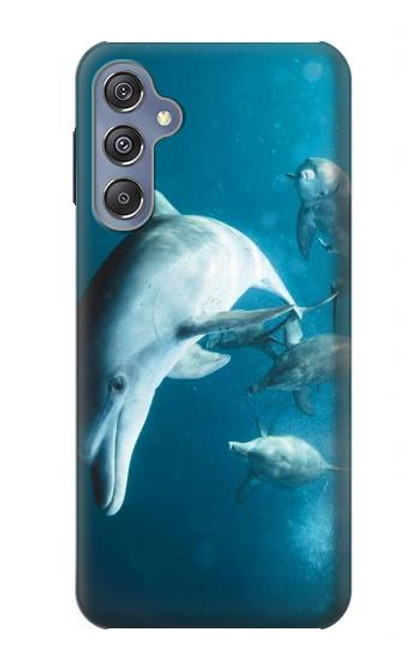 W3878 Dolphin Funda Carcasa Case y Caso Del Tirón Funda para Samsung Galaxy M34 5G